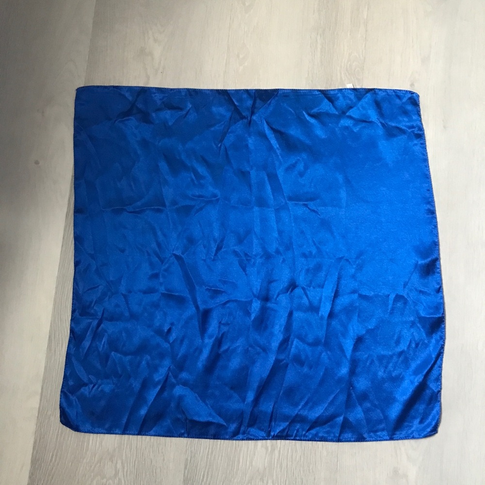 ROYAL BLUE SILK SQUARE SCARF BANDANA HANKY